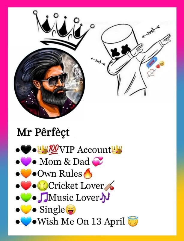 Facebook VIP Account Bio