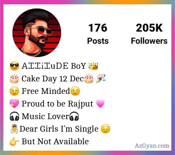 Attitude Rajput Instagram Bio In Hindi