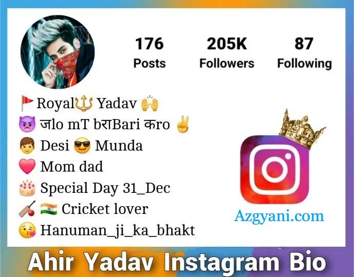 Yadav Bio For Instagram